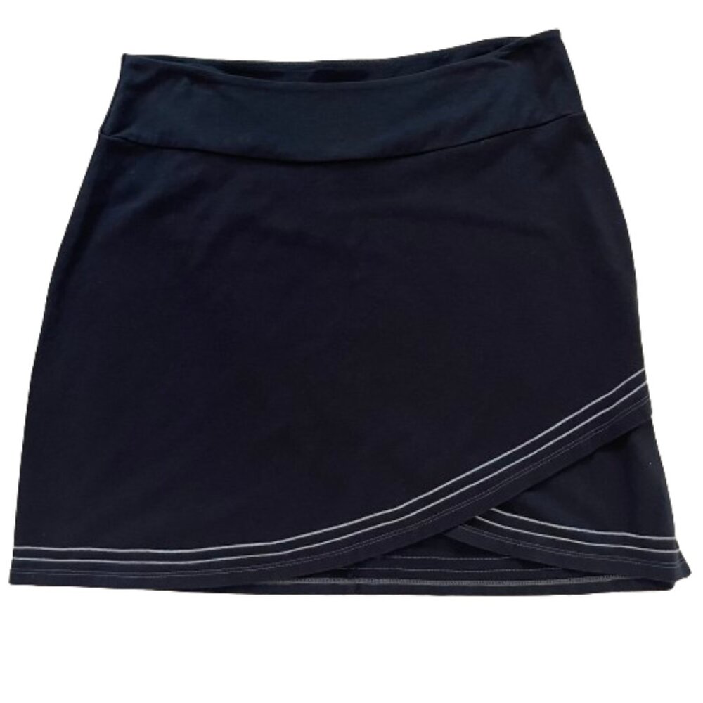 Black Layered Aventura Striped Hem Skirt - Medium